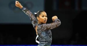 jordan chiles fashion week dress