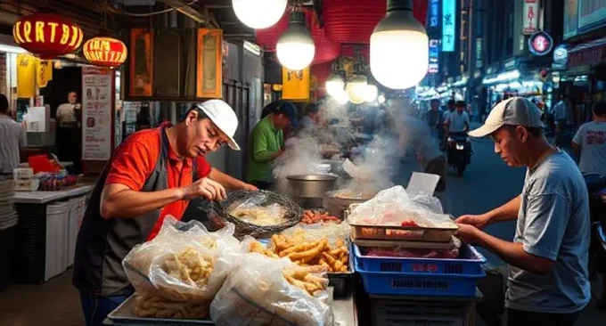 chinatown hawker leftovers consumption